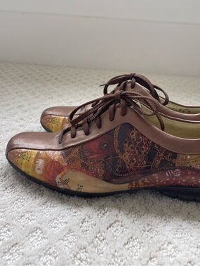 ICON Wearable Art Lace Up Shoes- Featuring Gustav Klimt's "Water Serpents"